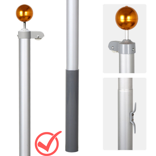 1x Aluminium 7.1M meter Australian Aussie Flag Pole Flagpole Full Set - Picture 3 of 9