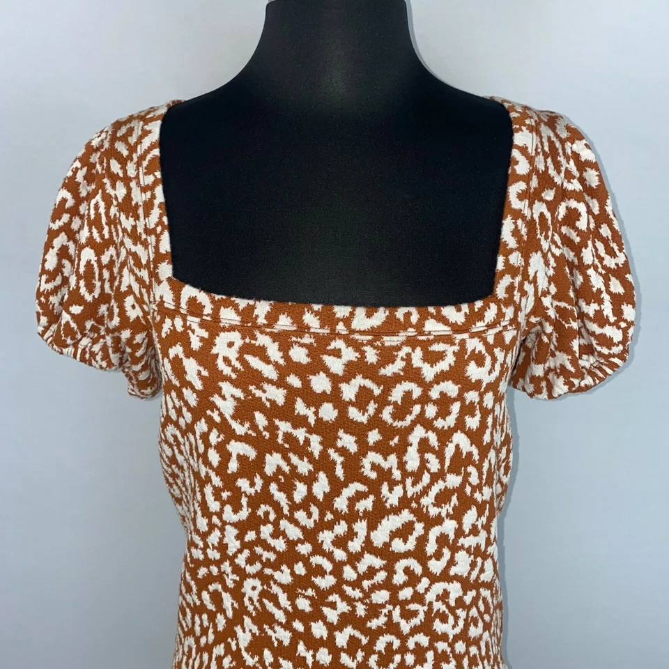 Top Free People para mujer tejido estampado animal ligeramente recortado casi nuevo Foto 3 de 4