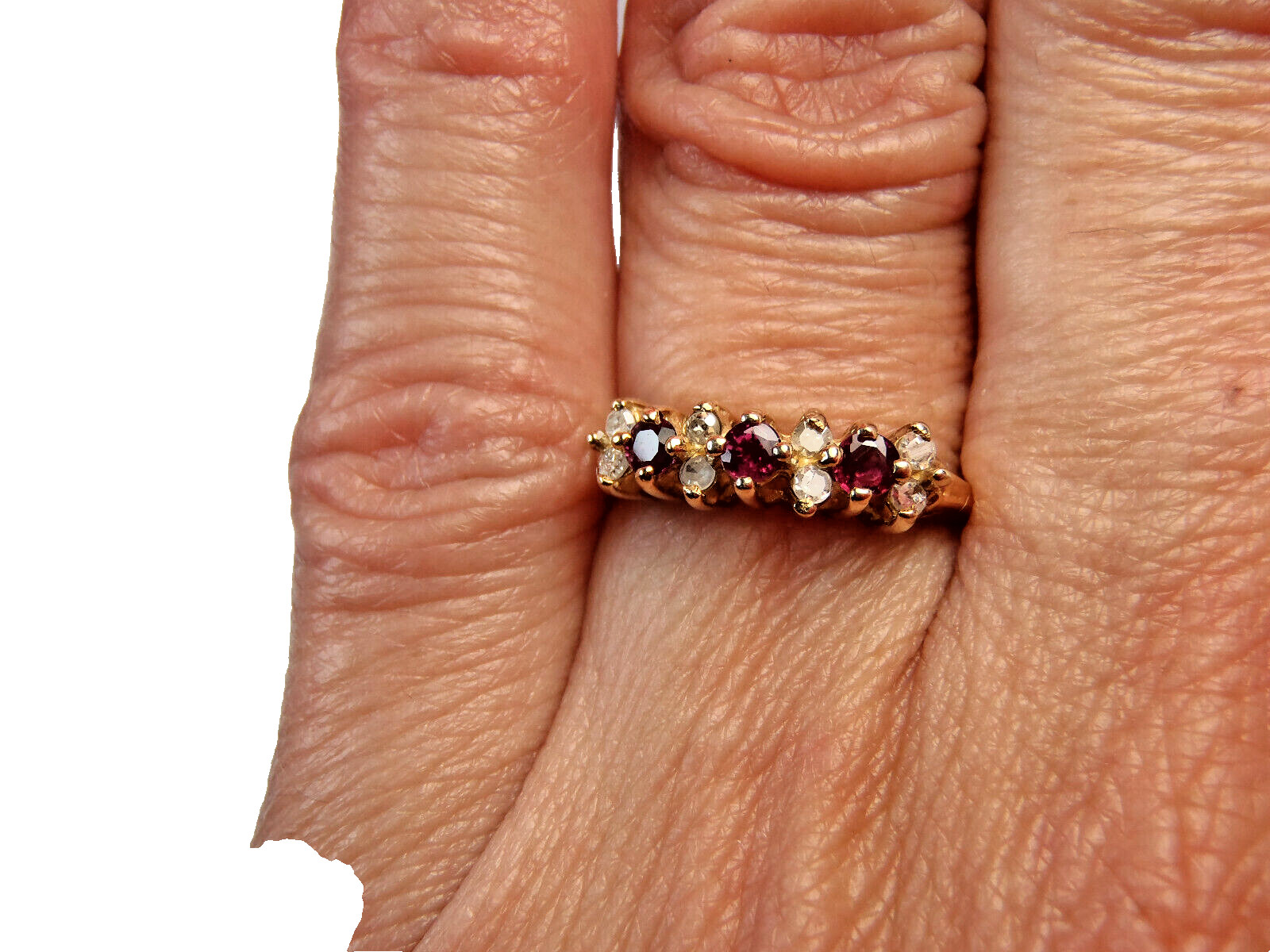 Beautiful Ruby Diamond Ring Solid 14k Yellow Gold… - image 3