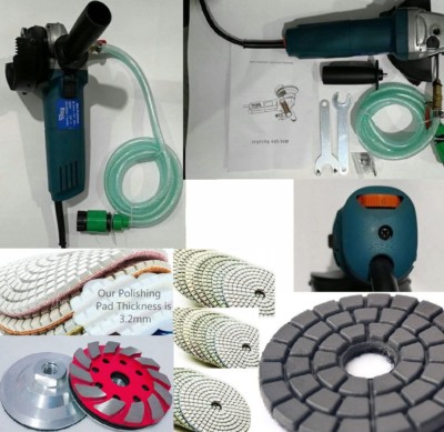 Wet Polisher 4'' Polishing Pad 56 + 3 Grinding cup Granite Concrete Marble stone