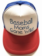 Otto BASEBALL MOMS GONE WILD Trucker MESH CAP OSFM Snapback BALL Sparkle Crystal