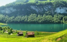 Landscape switzerland nature Custom Gaming Mat Desk