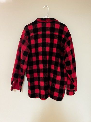 Vtg 90s Marlboro 1/2 Zip Reversible Buffalo Plaid Fleece Pullover Size Medium - Picture 2 of 9