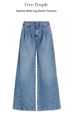 Brand New Free People Equinox Wide-Leg Denim Trousers Jeans, Size