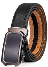 Men's belt Genuine Leather Belt with Click Buckle In The Gift Box Black  X09X