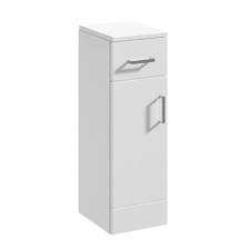 Nuie 250mm Floor Standing Door / Drawer Bathroom Storage Unit Gloss White Cabine