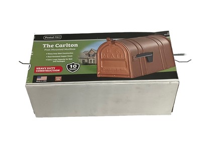 Postal PRO Carlton Post Mounted  Mailbox  Classic Copper Black Flip Flag