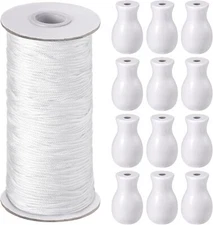 Windyun 109.36 Yards Roman Blind Cord 1.8 mm Braided Lift Shade Cord and 12 P...