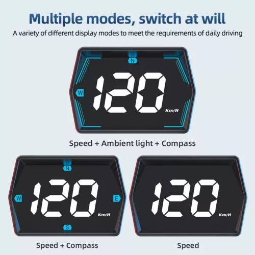 Universal Digital GPS Speedometer Car HUD Head Up Display MPH/KM Overspeed Alarm - Picture 7 of 20