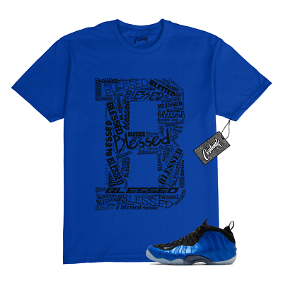 Foamposite Royal International Blue One Air White Black T Shirt to Match  BLESSED