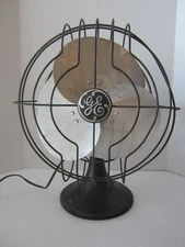 Vintage GE 1930's Art Deco 10" Fan 49-723 Works Does Not Oscillate Industrial