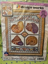 Design Works Counted Cross Stitch Kit SEASHELLS 11X14 New Sealed Kit