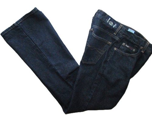 Y2k LEI Flare Jeans 7 28x32 Dark indigo blue Flared bell bottom Vtg 9.5"rise New - Picture 7 of 13
