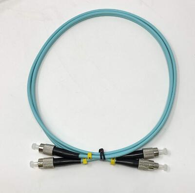 1 Meter 10Gb OM3 Multimode Duplex Fiber Optic Cable (50/125) FC-UPC-FC-UPC Aqua