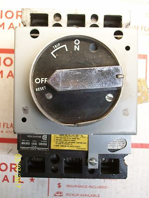 General Electric GE TED134Y100 Circuit Breaker 100 Amp 3 Pole 480 VAC No Label General Electric GE TED134Y100 Circuit Breaker 100 Amp 3 Pole 480 VAC No Label