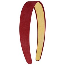 Red 1 Inch Sueded Valentine's Day Headband Non Slip Solid Hair Band