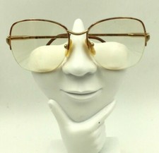 Vintage BerDel Jeannine Red Gold Metal Oval Half-Rimmed Sunglasses FRAMES ONLY