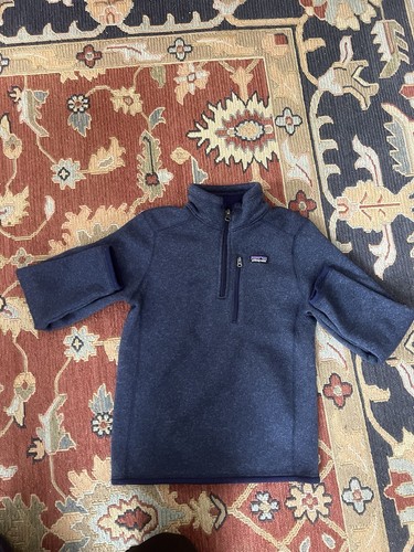 Patagonia Better Sweater Jacket Boys M 10 Blue Fleece Quarter Zip Youth