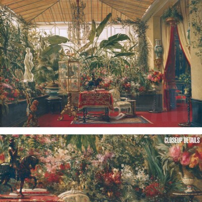 48W''x30H'' VERANDA PRINCESSE MATHILDE by CHARLES GIRAUD -PLANTS CHOICES of CANVAS