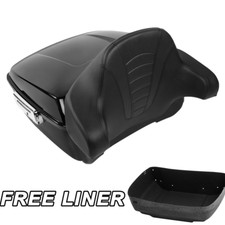 King Trunk w/ Backrest Pad Fit For Harley Tou...