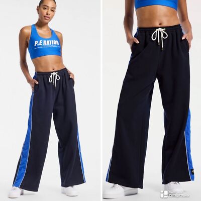 P.E Nation women formation track pants in blue black NWT RRP US$190