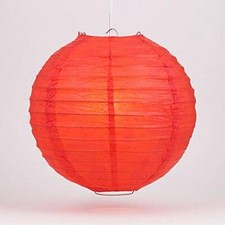 Quasimoon 12" Red Even Ribbing Round Paper Lantern 10 PACK by PaperLanternS...