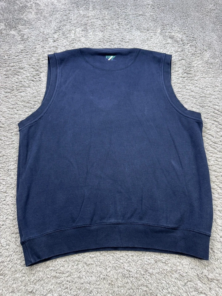 Vtg 1999 US Open Pinehurst No 2 Sweater Men 2XL Navy Blue V Neck Golf Vest 90s - Image 2 of 4