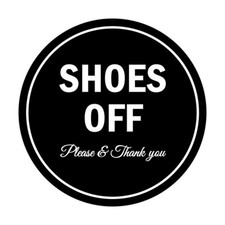 Circle Shoes off Please Thank you Sign