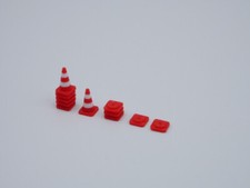 H0 Leitkegel / Pylon - Ma&szlig;stab 1:87 - rot/wei&szlig; - 20 St&uuml;ck