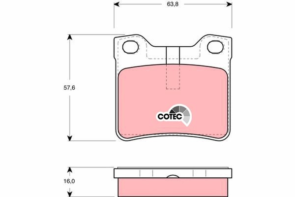 Trw Bremsbelagsatz Scheibenbremse Cotec GDB1432 FüR 406 8C 8E 9U 607 8B 9D Break-image