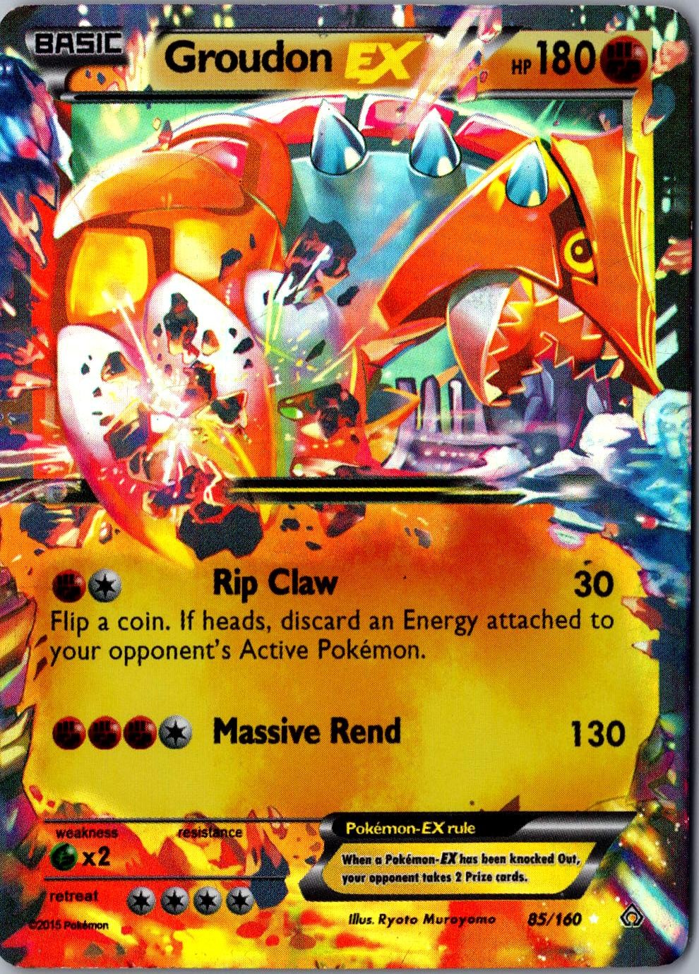 Groudon EX 85/160 Ultra Rare XY Primal Clash HP Pokemon Card
