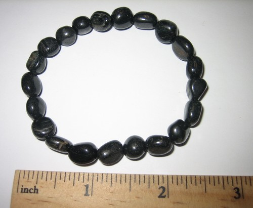 7" SCHÖNES GETROMMELTES POLIERTES RUNDES NUGGET "ISUA STEIN" STRETCH ARMBAND 19g * - Bild 1 von 8