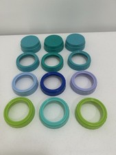 Vintage Playtex Nurser Drop In Baby Bottle Rings Caps ONLY Lot Of 12 No Nipples