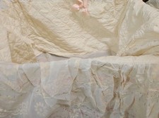 Vintage Bassinet Cotton Dust Ruffle Skirt Embroidered Floral Pattern 30x12
