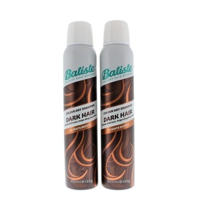 Batiste Dry Shampoo Color Dark Hair 200ml 120g 2 Pack Instant Hair Refresh