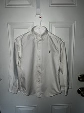 Ralph Lauren Boys Size 10 White Oxford Button Down Shirt Long Sleeve