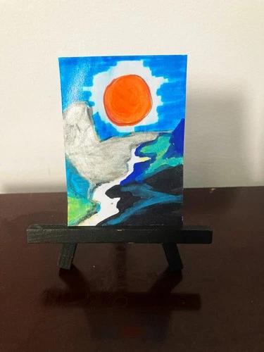 ACEO Original Mixed Media, The Stream of the Unknown", Signed by the Artist
