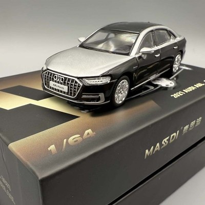 MASDI 1:64 A8L Horch Version 2021 Silber/Schwarz Modellauto aus Die-Cast