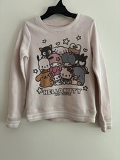 Sanrio Kids Girls Hello Kitty and Friends Cozy Fleece Pullover Sweatshirt Pink L