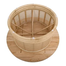 New Pacific Direct Brisa Rattan Coffee Table w/ Wood Top