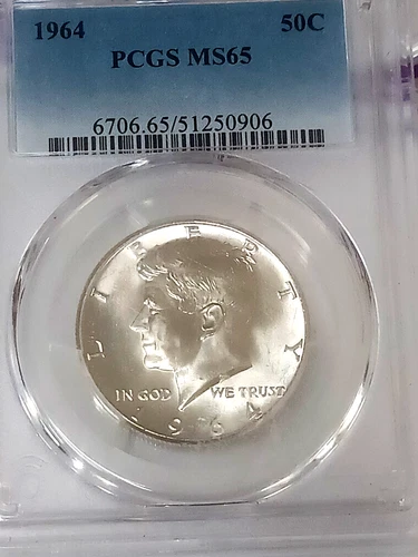 1964 P KENNEDY HALF DOLLAR PCGS MS65
