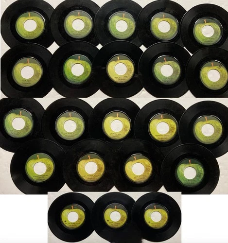 BEATLES Lot of 22 Apple early 70's Reissue 45's The ENTIRE SET 3 bonus * Labels