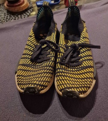 Adidas NMD R1 STLT PK Mens Yellow Black Athletic Shoes Sneakers AQ0934 Size 9