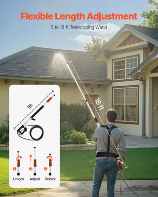#ad Pressure Washer Telescoping Wand 18 ft Adapter and Adjustable Support Belt $116.15