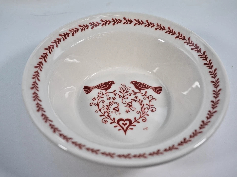 Portmeirion Jan Constantine Red and Blue Hearts Ceral Soup Bowl - Image 4 of 4