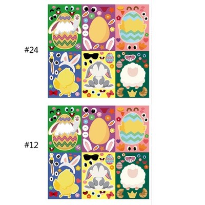 1 Pack Puzzle Stickers Easter Egg Decals Easter Decorations Party Gift Supplies