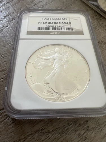 1992 "S" PROOF American *SILVER* Eagle $1 NGC PF69 Ultra Cameo