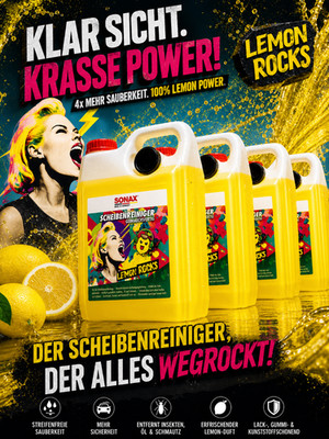 Sonax 4x ScheibenReiniger gebrauchsfertig Lemon Rocks
