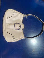 Damen Schultertasche Kunstleder weiß Reißve...