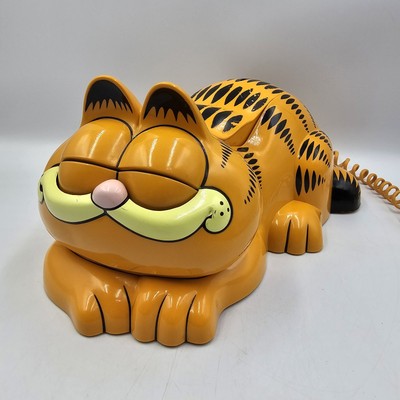 Vintage 1980s Garfield TYCO 1207 Telephone 1978 - 1981 Eyes Open & Close